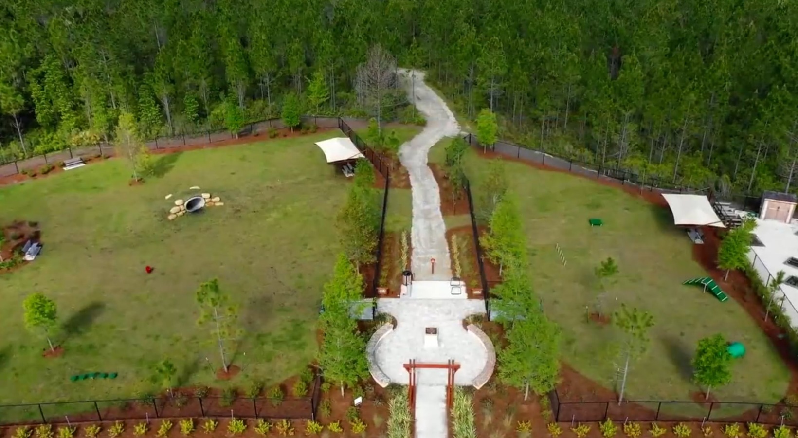 an aerial view of land