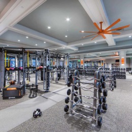 fitness center with open spaces and bright lighting through the windows